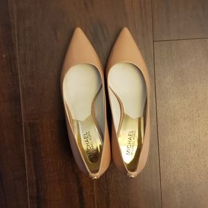 Michael Kors Nude Patent Leather Kitten Heel Pump